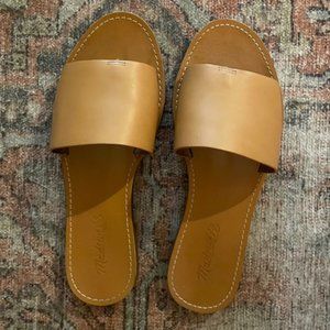 Madewell Boardwalk Post Slide Sandals Desert Camel